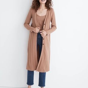 Ribbed Sweater-Knit Maxi Cardigan size small nwt